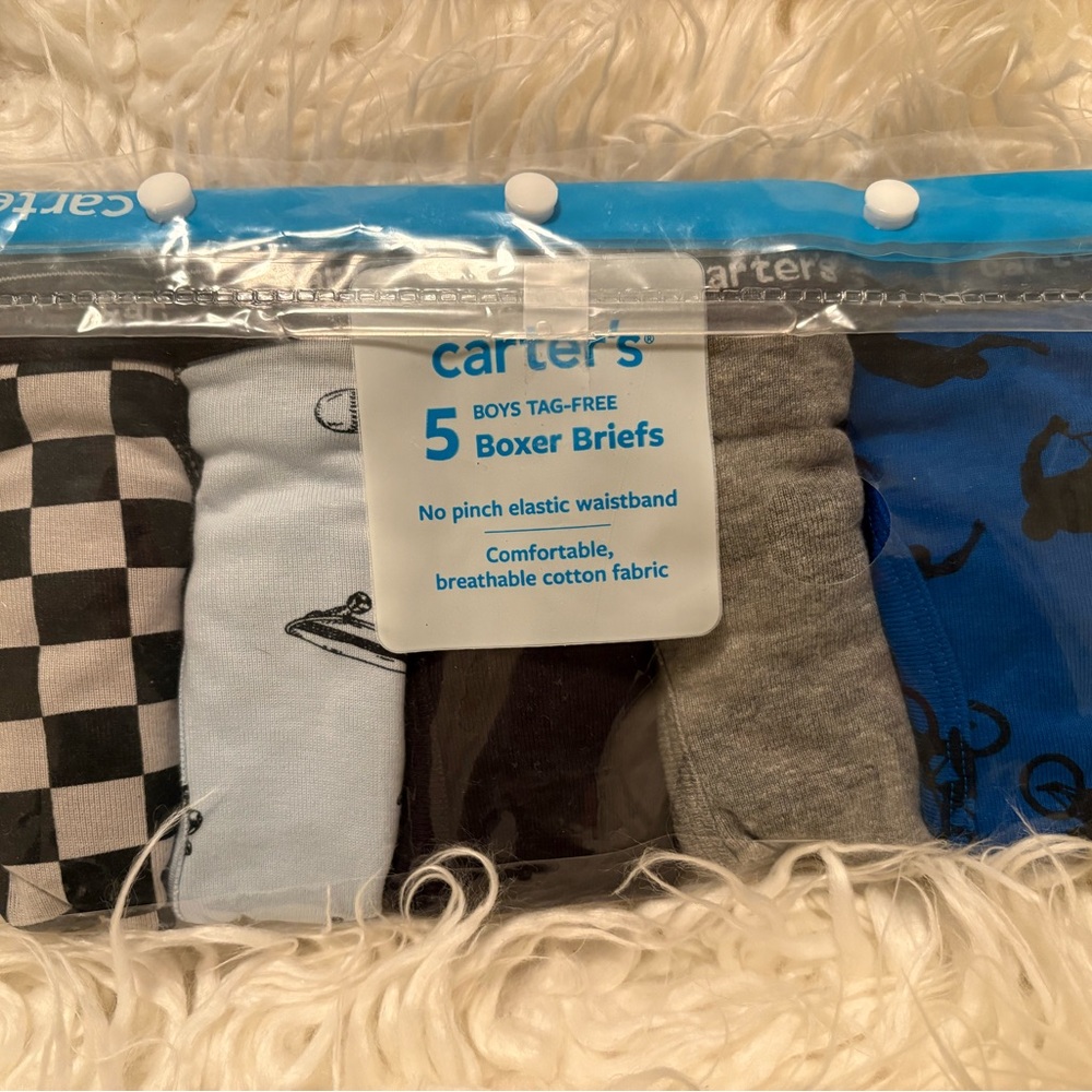 NWT Carter's Boys Tag-Free Boxer Briefs Multi-Pack
